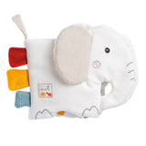 Fehn Soft imagier Bruno - livre doux pour bébés en tissu avec motifs d'animaux - livre de jouets en tissu à suspendre pour poussettes et sièges auto pour bébés - livre avec boutons-pression pour bébés et enfants à partir de 0 mois Baby Toys Naty Shop Elephant nature