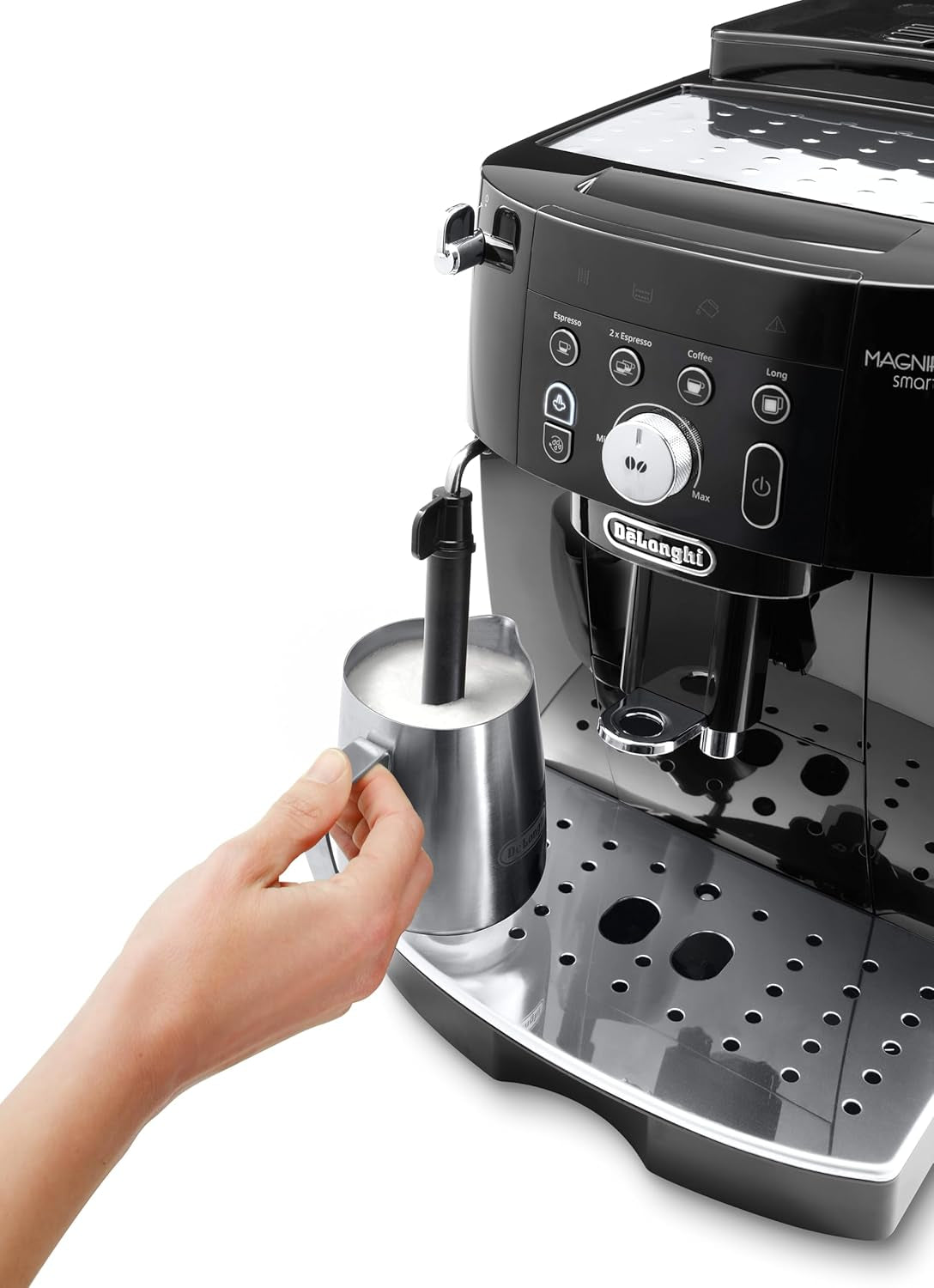 De'Longhi Magnifica S Smart ECAM 230.13.B Machine à expresso entièrement automatique avec mousseur à lait pour cappuccino, expresso, café et café long, boutons de sélection directe et commande rotative, fonction 2 tasses, noir