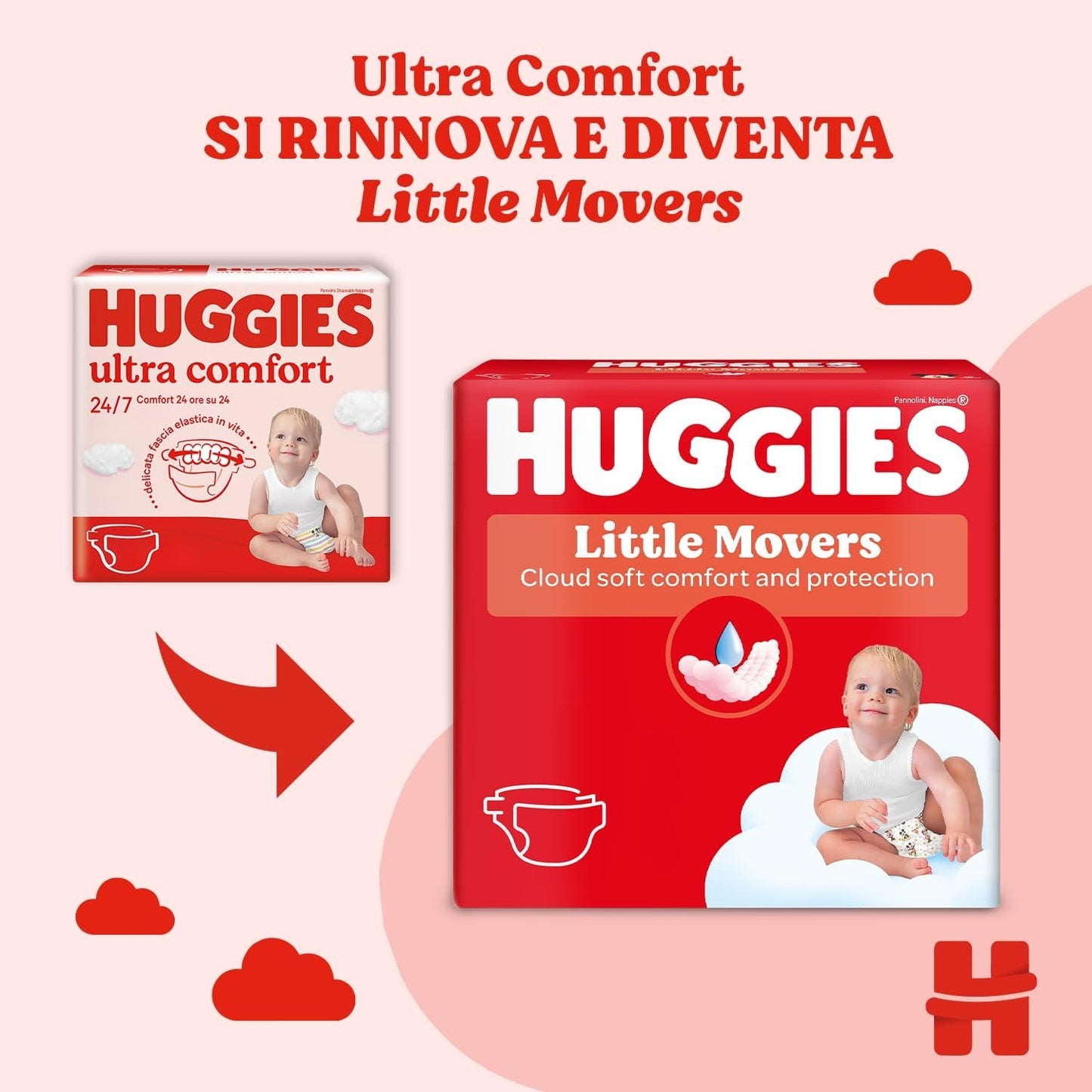 Couches Huggies Ultra Comfort/Little Movers, taille 3 (4-9 kg), motif Disney, absorbantes, protection complète, 126 pièces