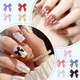 100 pièces Ensembles de décorations d'ongles 3D Schleifen Nagelanhänger Nagelkunst Dekorationen Schleife Für Acrylnägel, Süße Kawaii-Schleifenanhänger, Hübsche Nagel-Schleifenanhänger-Dekoration