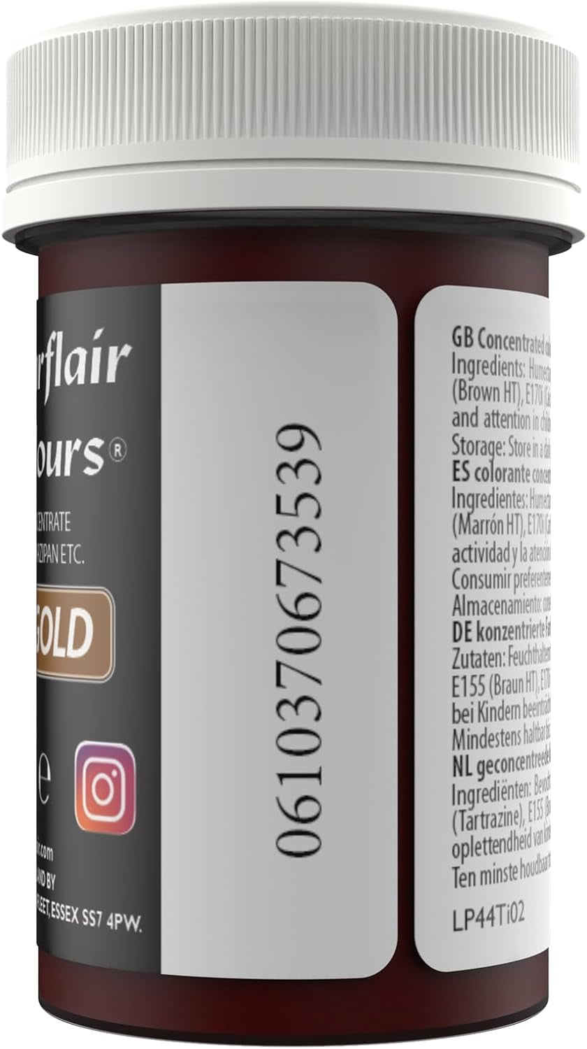 Colorant alimentaire pour pâtes Sugarflair, couleur pastel Miel Or, colorant alimentaire pour pâtes fondant et pâte d'amande, Couleurs concentrées spectrales - 25 g