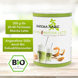Matchamagic - Poudre de matcha latte bio du Japon avec sucre de fleur de coco pour un délicieux thé