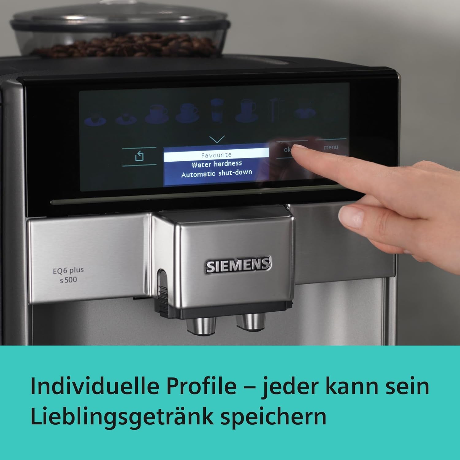 Machine à expresso automatique Siemens EQ.6 plus s300 TE653501DE, pour de nombreuses spécialités de café, mousseur à lait, moulin en céramique, double fonction café, anticalcaire, nettoyage vapeur automatique, 1500 W, argent