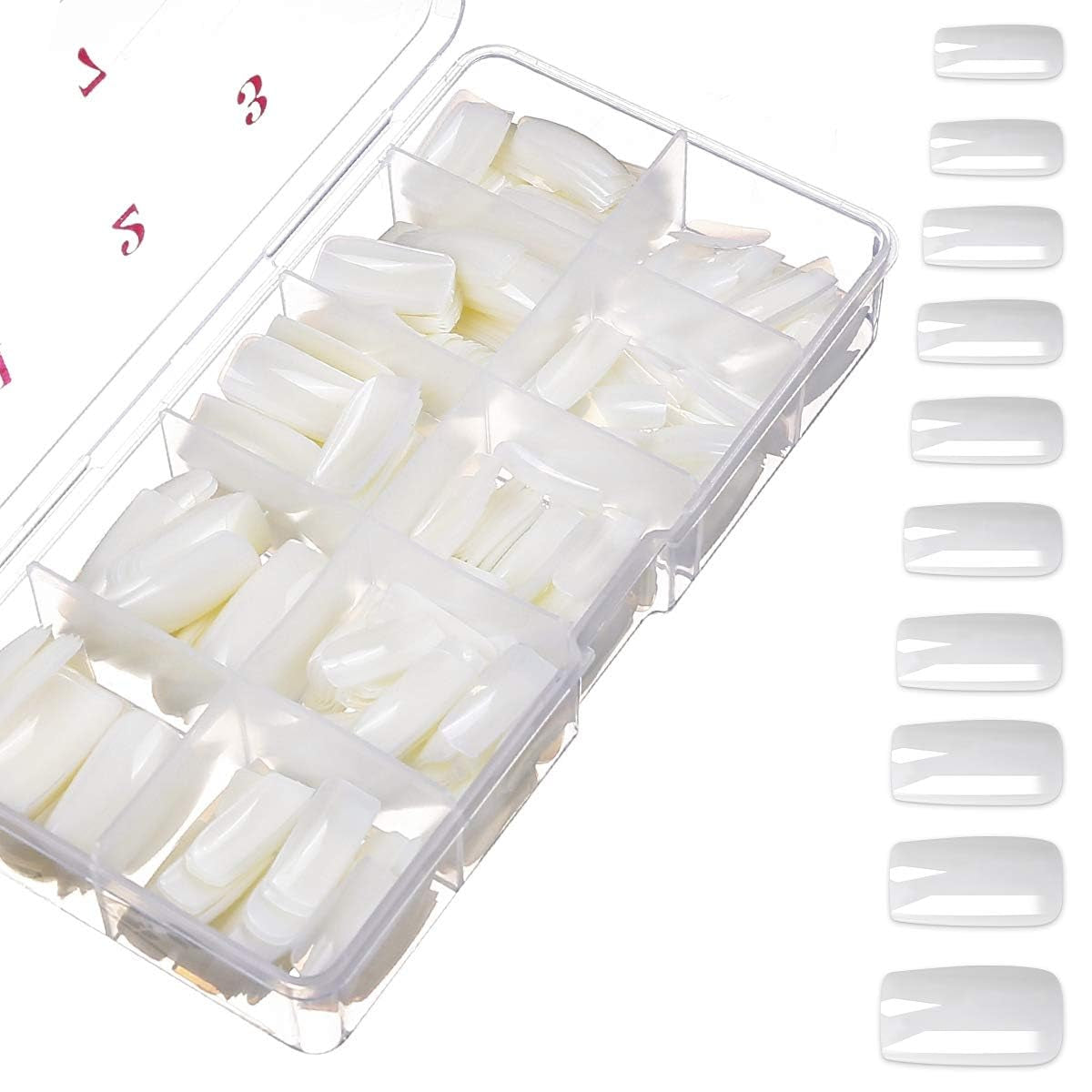 Faux ongles artificiels naturels, 500 pièces, pointes de cercueil pour femmes et filles