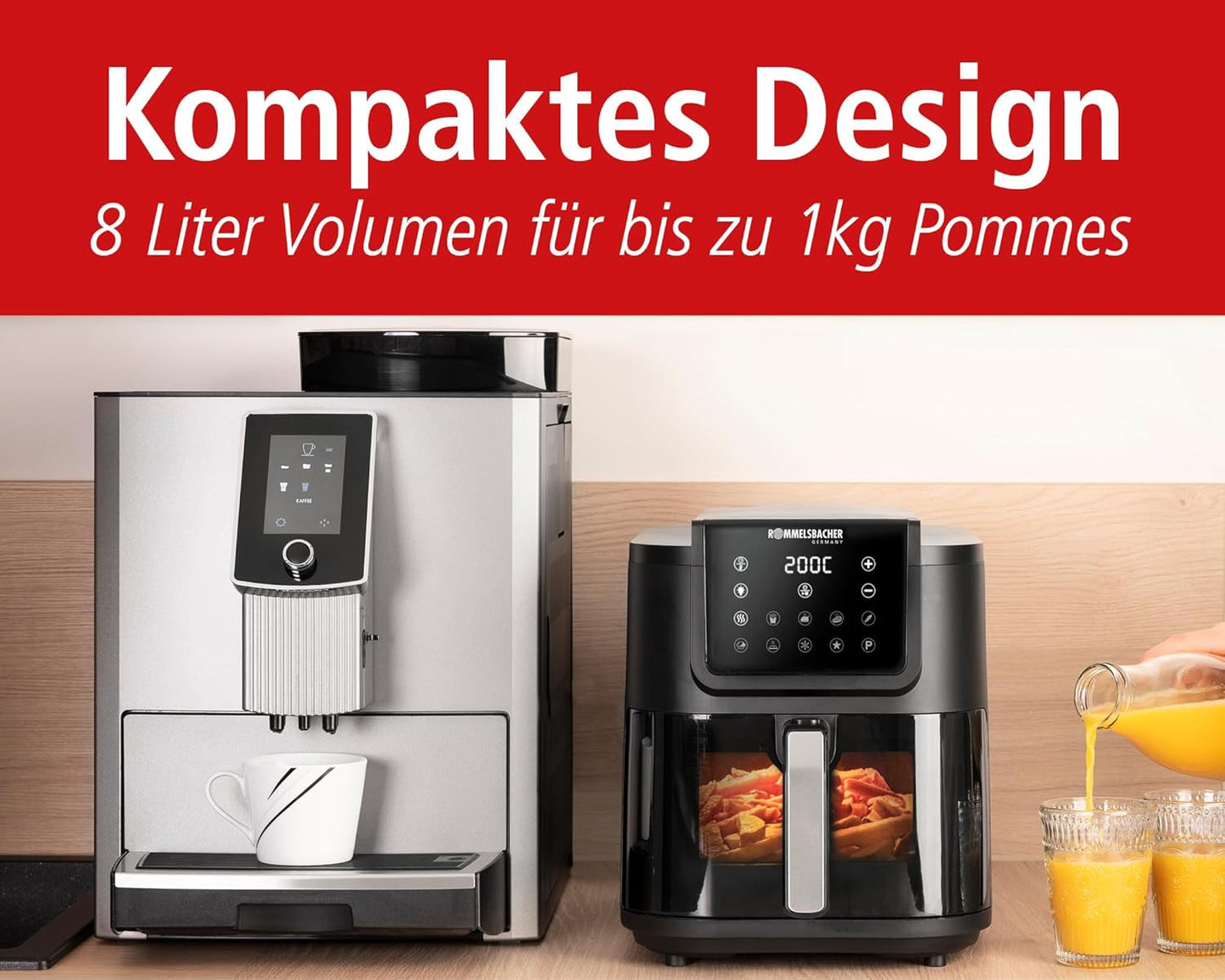 ROMMELSBACHER Friteuse à air chaud avec fenêtre FRH 1700, 10 programmes, silencieuse Electroménager Naty Shop