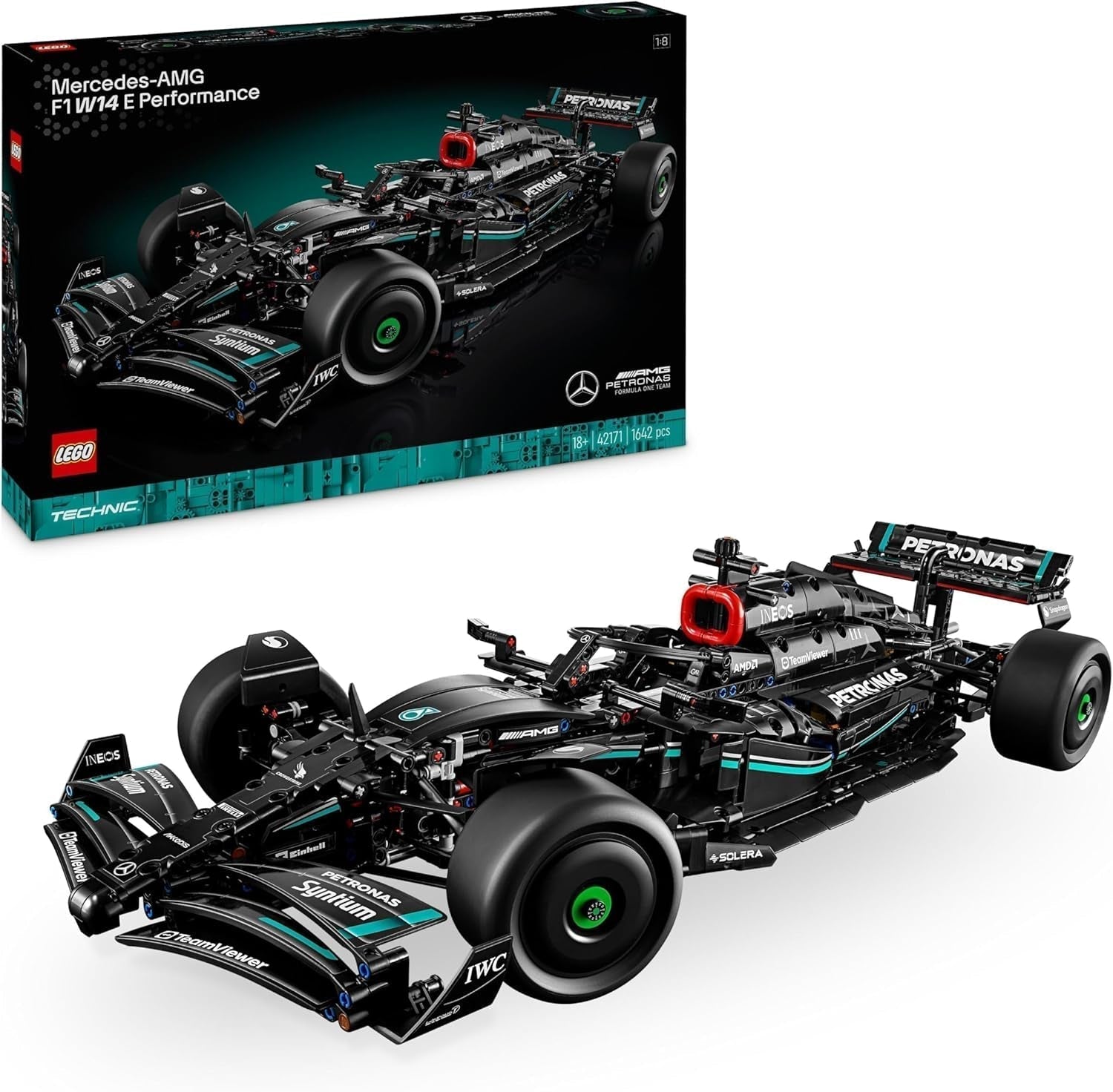 LEGO Technic Mercedes-Amg F1 W14 E Performance Set pour adultes, modèle réduit de voiture de course, objets de collection pour la maison ou le bureau, cadeaux de Formule 1 pour hommes, femmes 42171 Kits de construction Besuche den LEGO-Store Autoturism
