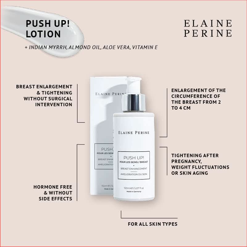 Crème pour l'augmentation mammaire et le lifting des seins, ingrédients naturels - PUSH UP ! par Elaine Perine ™ Cosmétiques et Beauté Naty Shop