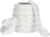 la Porcellana "Sucrier Domestique avec Cuillère, Coffret Cadeau, Blanc"