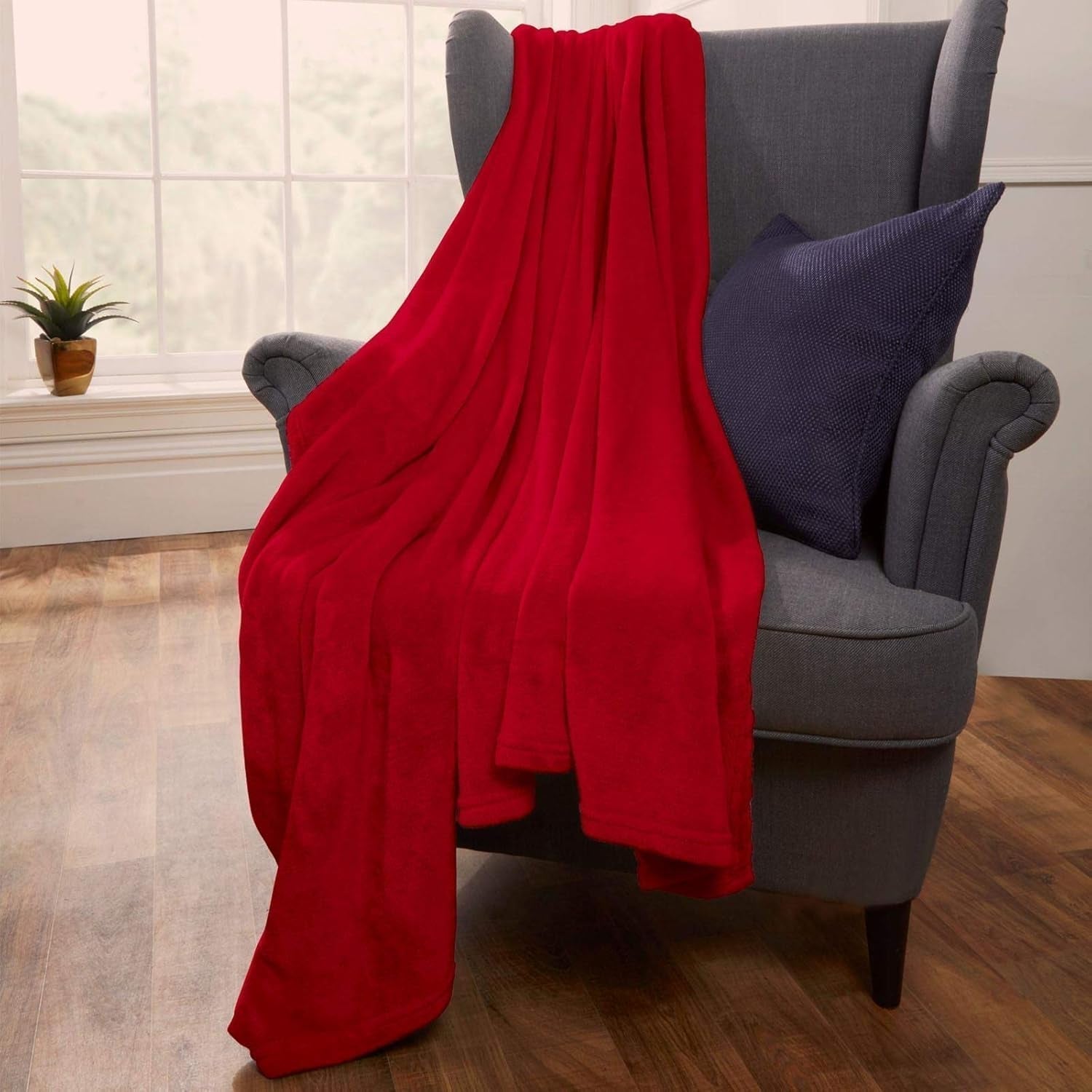 Couvre-lit polaire ultra doux Brentford's, gris argenté, grand lit double - 150 x 200 cm Lits et couvertures Beuche den Brentfords-Store Rouge 150 x 200 cm