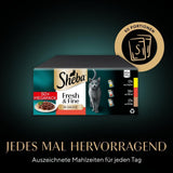 Sheba CATCARE Sachet Wet Fresh & FINE (Viande) Morceaux EN Sauce Adulte 50G Multipack Standard
