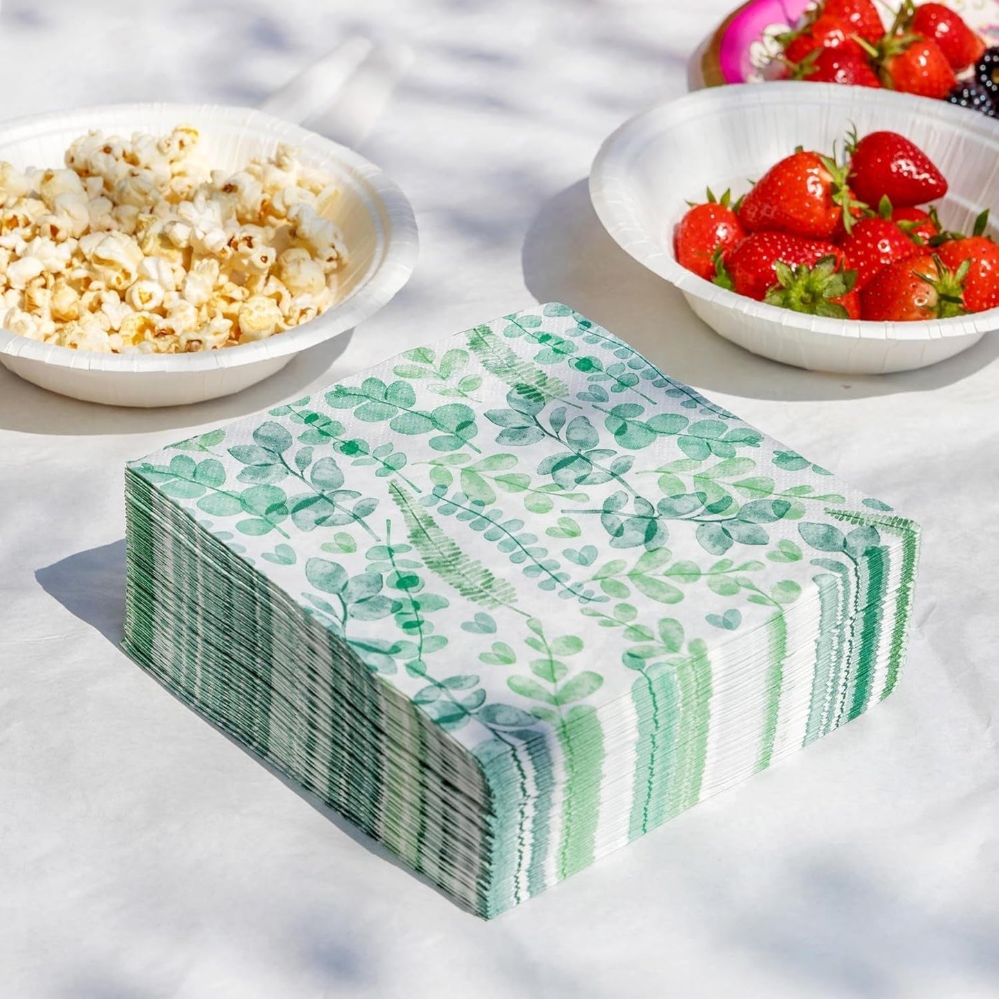 Talking Tables Serviettes jetables en papier doux - Feuilles vertes - Pour mariage ou usage quotidien - Respectueuses de l'environnement, compostables et recyclables - Fabriquées dans l'UE - 2