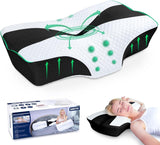 SAHEYER oreiller orthopédique oreiller de soutien du cou oreiller de tête oreiller ergonomique oreiller cervical oreiller de couchage latéral 60 X 40 X 13/11 cm oreiller en mousse à mémoire de forme pour dormeur latéral dos et ventre Oreillers orthopédiques cervicaux Naty Shop Noir