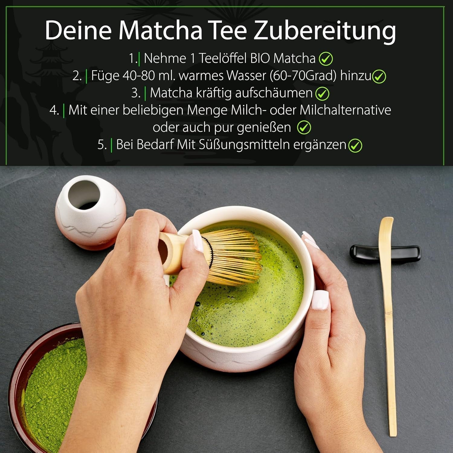 Matcha de cérémonie qualité BIO 100G thé vert Thé vert 100% bio Matcha en poudre