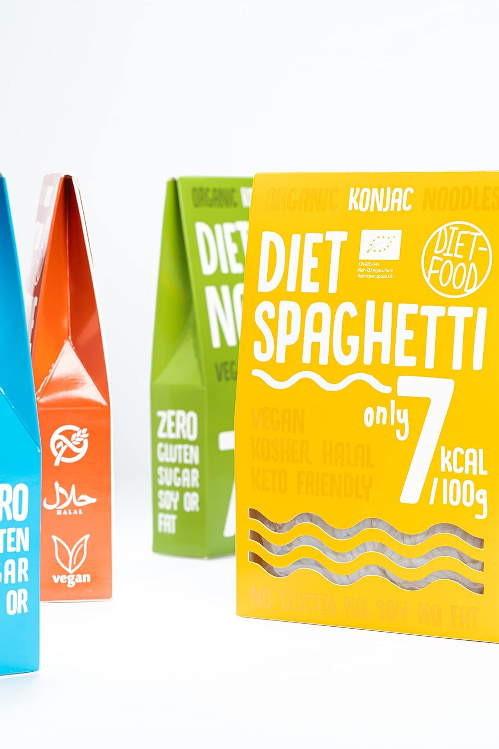 Fettuccine Konjac Noodles Bio Shirataki Diet-Food - 300g, faible en glucides, sans sucre, céto, végétalien, faible en calories, sans gluten et sans œufs, à base de farine de Konjac