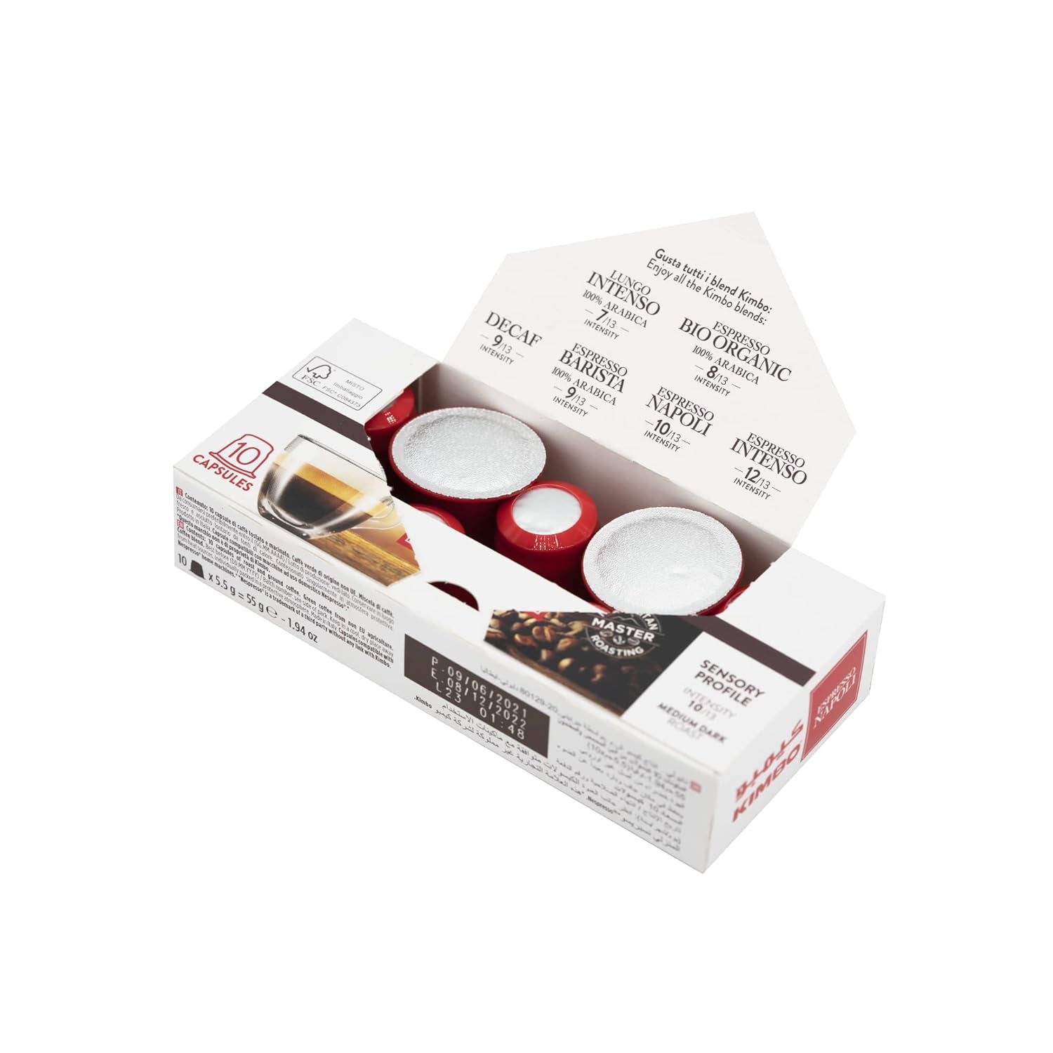 Napoli Kaffeekapseln, compatible avec Nespresso, 10 Packungen mit 10 Kapseln (insgesamt 100 Kapseln)