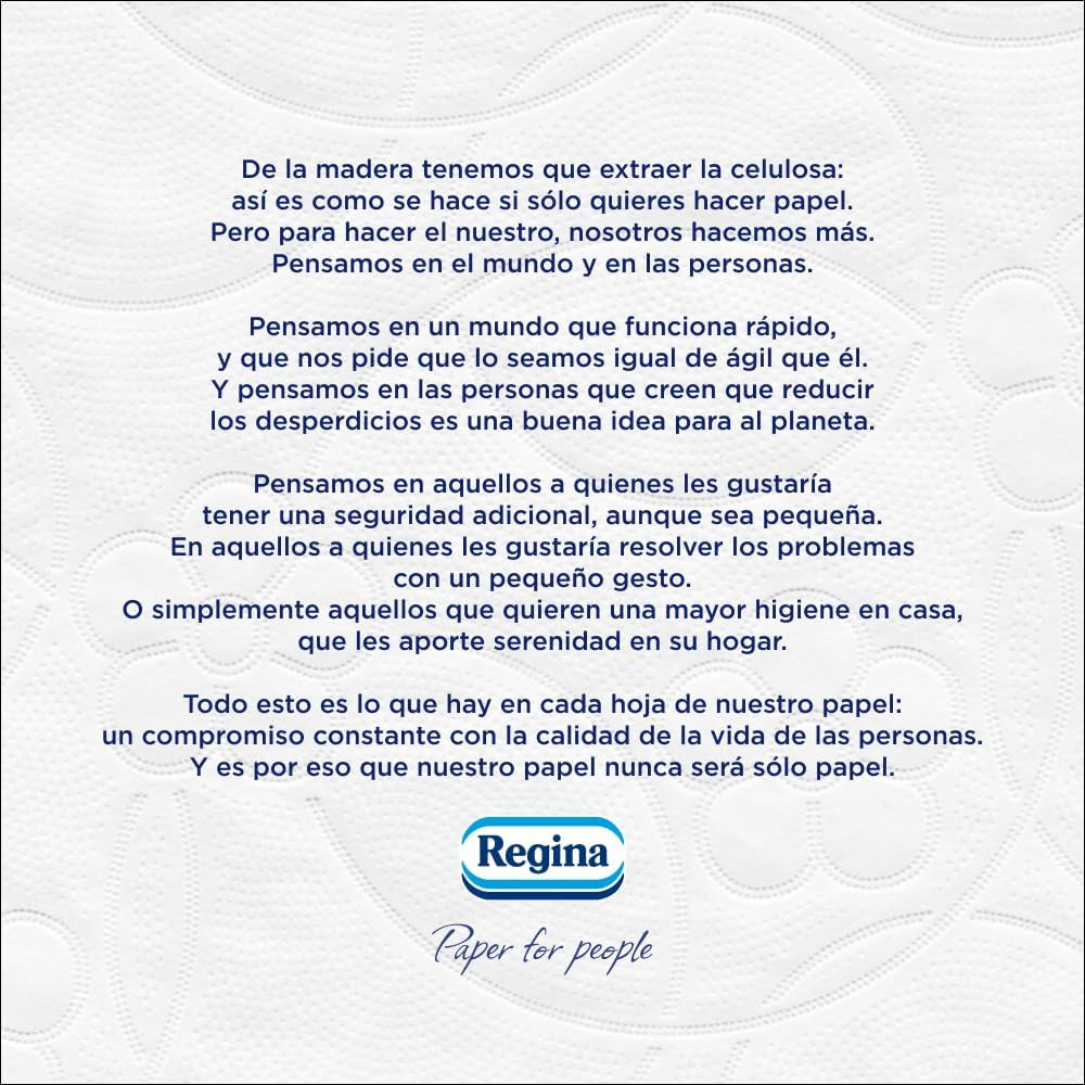 Regina Feeling - 42 rouleaux de papier toilette, 175 feuilles à trois couches, extrait naturel de coton et parfum délicat, emballage en plastique recyclé à 60%, papier certifié 100% Fsc