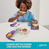 Bento Box TO GO système de boîte à lunch avec compartiments | Boîte à lunch 1,25 L avec pot de yaourt/fruits | pour enfants et adultes l | Minty Teal sans BPA [21685-8T], vert menthe Naty Shop boîtes de conservation alimentaire