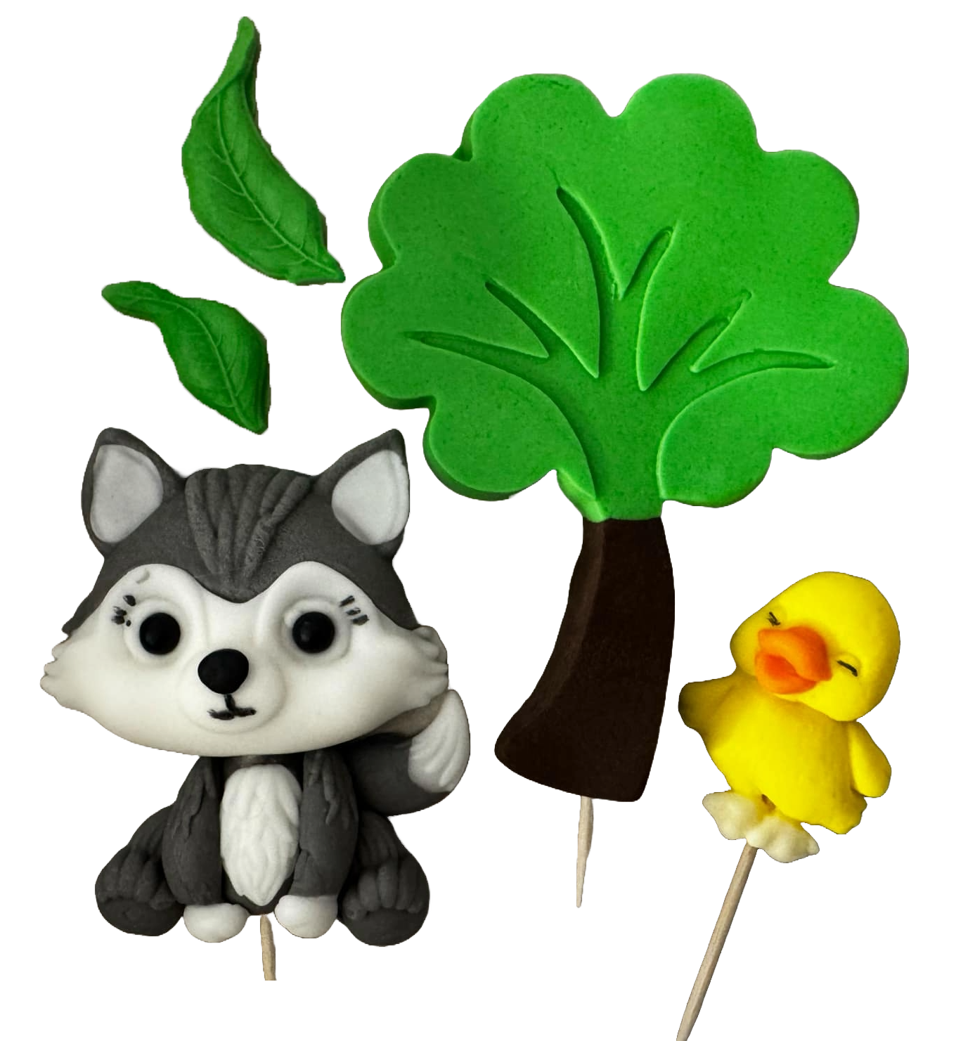 Lot de 5 décorations comestibles en pâte à sucre, Louveteau Décorations en pâte à sucre Nati Shop