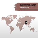 STARKER TOBAK Monsooned Malabar Café, grains entiers, torréfié à la main – torréfaction moyenne, Inde, 100 % Arabica, convient pour café filtre, presse française, cafetières entièrement automatiques, doux pour l'estomac – acidité très faible