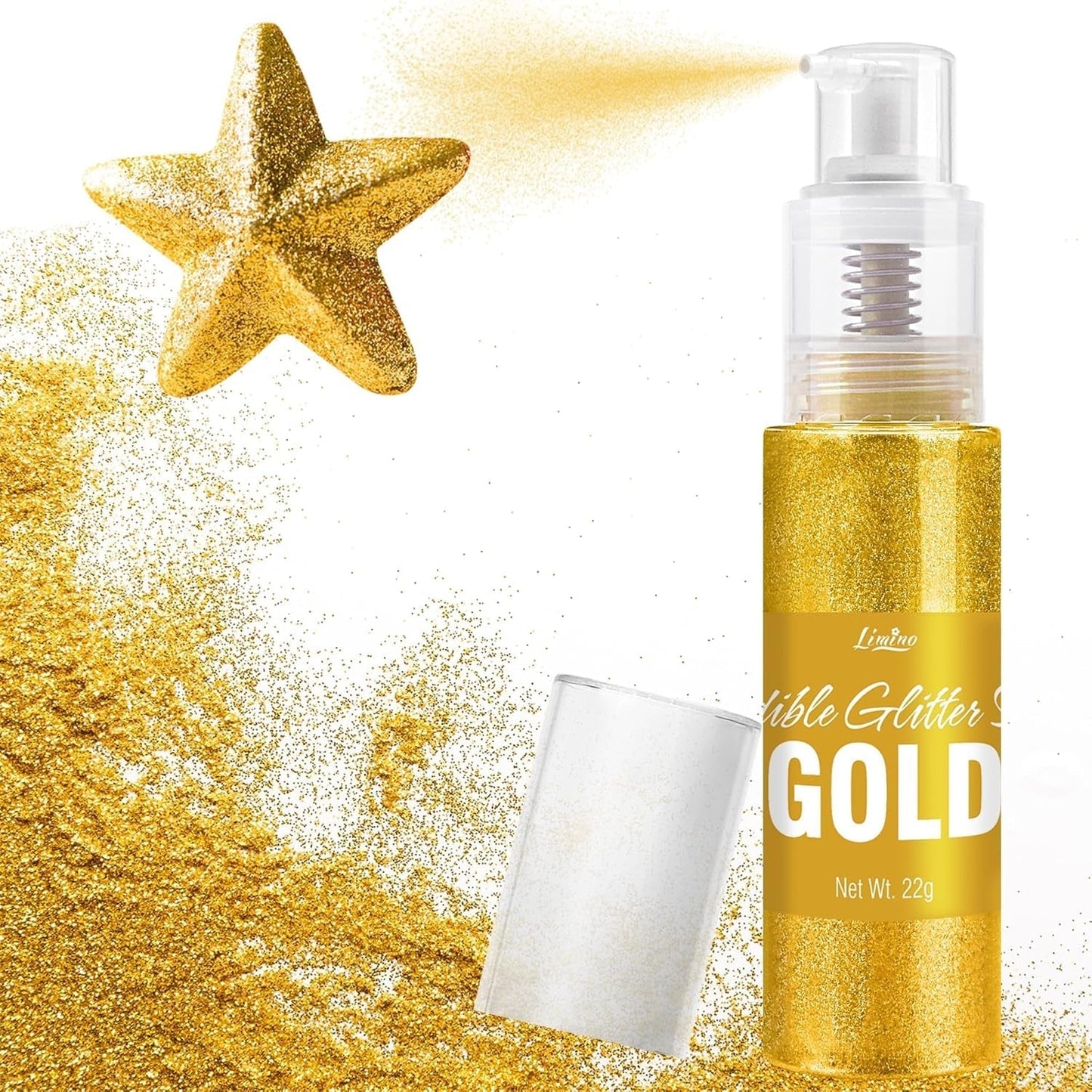 Spray de Paillettes Comestibles - 22G Paillettes Comestibles, Poudre de Paillettes Comestible pour Boissons, Décorations de Gâteaux, Macarons - Poudre de Paillettes Colorantes Alimentaires, Paillettes Comestibles pour Cocktails, Muffins (Rose)