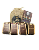 Sacs à café pour boissons - Kaffeesack Jute - Vier Sorten exotischer Kaffee im Jutesack - Weihnachten Geschenkidee - Sacs à café pour boissons - Ganze Bohne