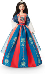 BARBIE Lunar New Year Puppe - Sammelfigur mit traditionaler Hanfu-Robe und chinesischen Drucken, inspiré des Dunhuang-Höhlenmalereien, y compris Puppenständer et Echtheitszertifikat, HJX35