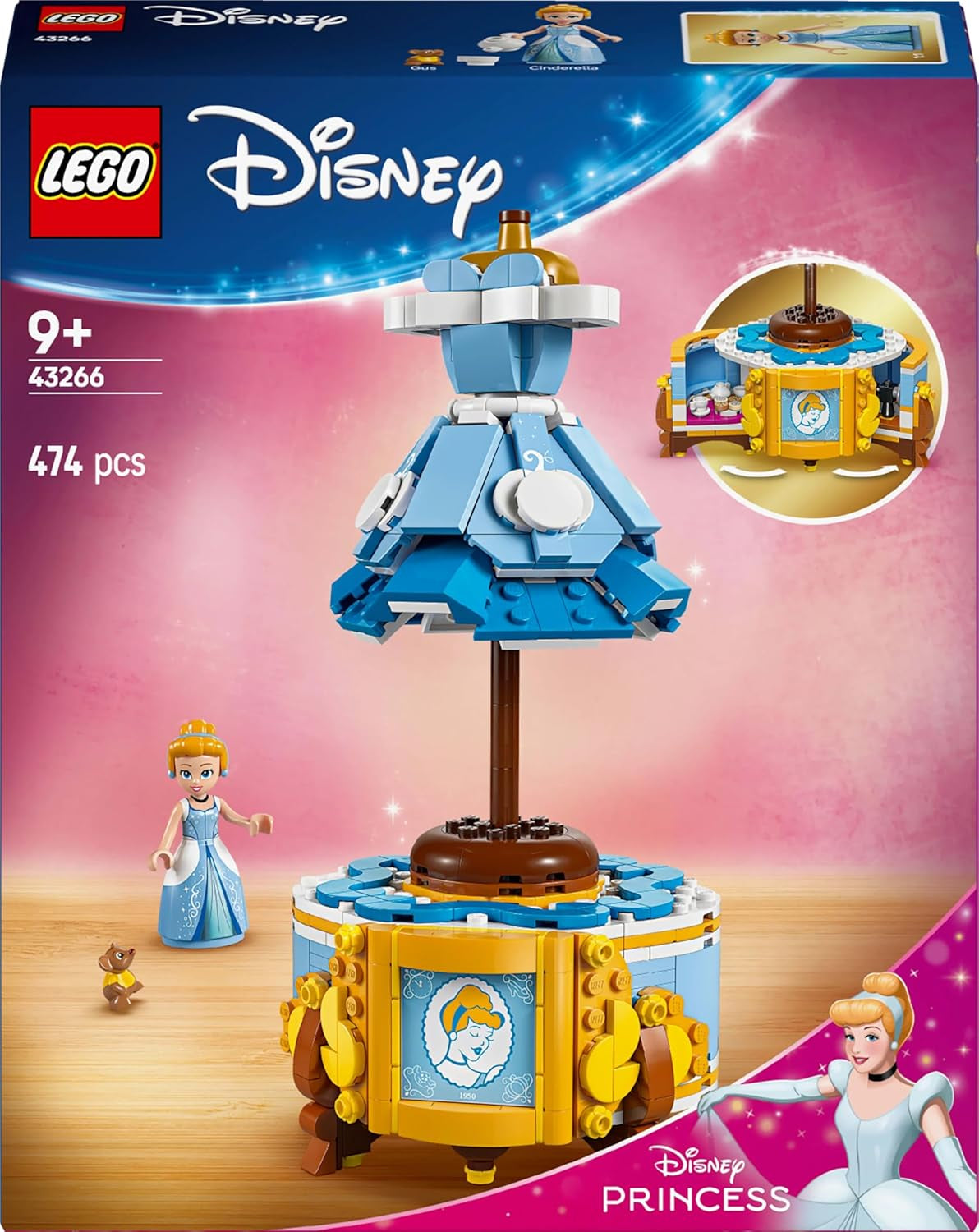 Robe LEGO Ç€ Disney Princess Cendrillon, jouet pour garçons et filles à partir de 9 ans - comprend un cintre, une mini-poupée Cendrillon et une figurine de souris - Creative Playset 43266 Jeux de construction Beuche den LEGO-Store