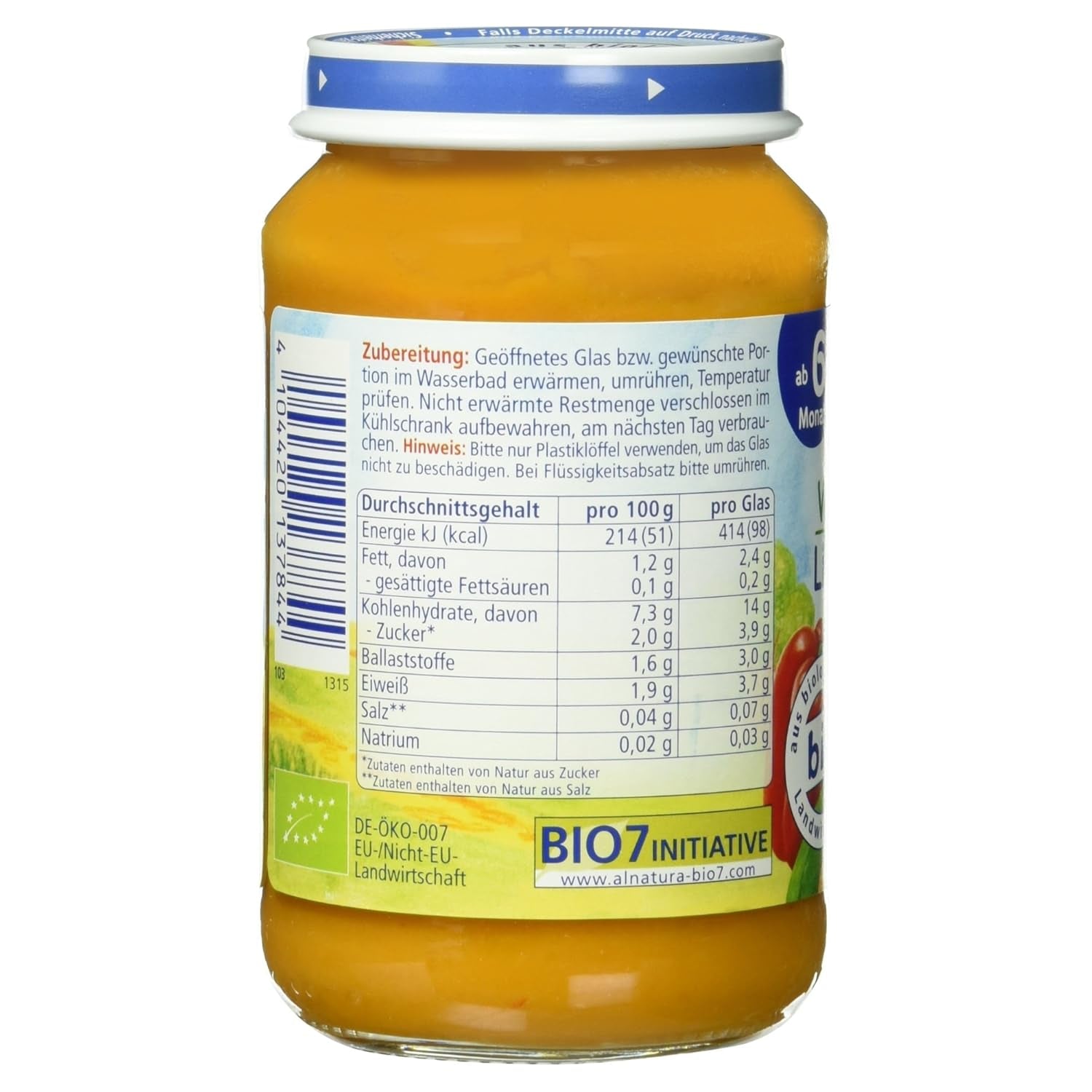 Ragoût de lentilles bio au couscous (dès 6 mois), 190 g