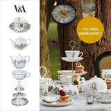 Ensemble théière et tasse Alice au pays des merveilles pour 1 personne dans un coffret cadeau, service à thé en porcelaine fine, blanc, 250 ml