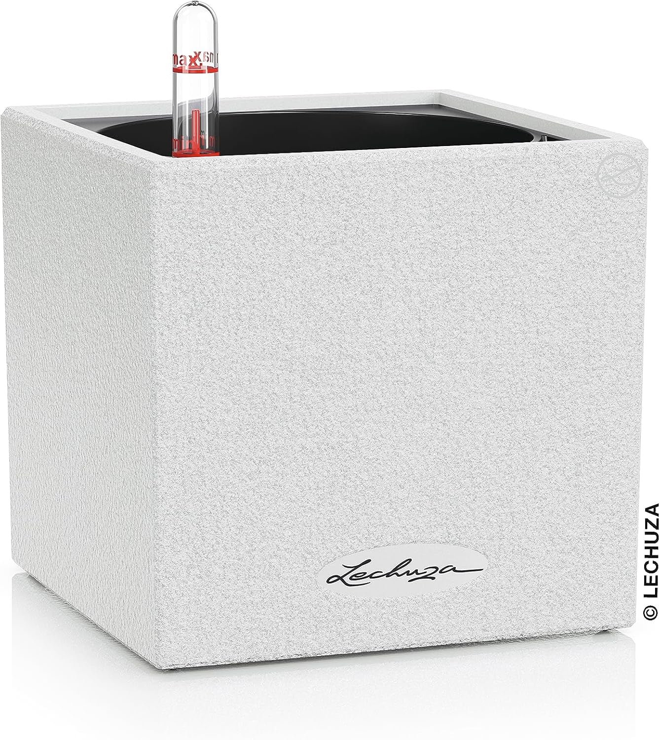 Cube à herbes de haute qualité LECHUZA CANTO Stone 14 avec système d'arrosage en bâton, gris pierre
