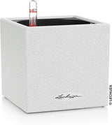 Cube à herbes de haute qualité LECHUZA CANTO Stone 14 avec système d'arrosage en bâton, gris pierre