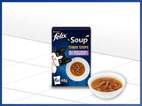 Bandelettes de soupe Felix, soupe pour chat, variété mixte, paquet de 8 (8 x 6 sachets de 48 g chacun)