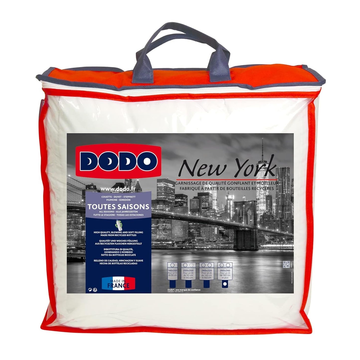 Couette Dodo L, Tempérée, Écologique, 240 X 260 L, Pour lit double | Couette New York, Douce, Peau de pêche, Lavable en machine à 40 °C Couettes et quilts Naty Shop