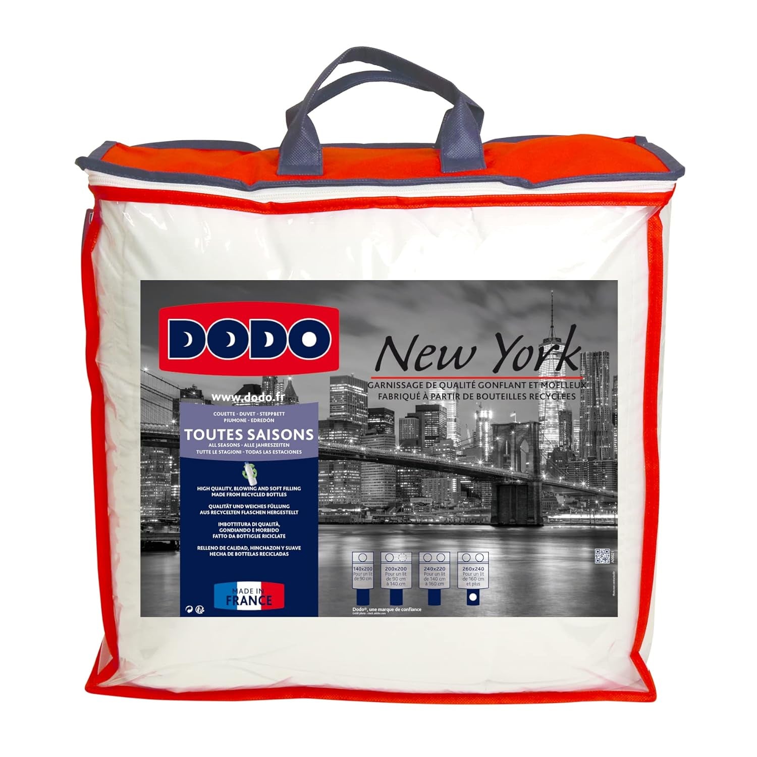 Couette Dodo L, Tempérée, Écologique, 240 X 260 L, Pour lit double | Couette New York, Douce, Peau de pêche, Lavable en machine à 40 °C Couettes et quilts Naty Shop