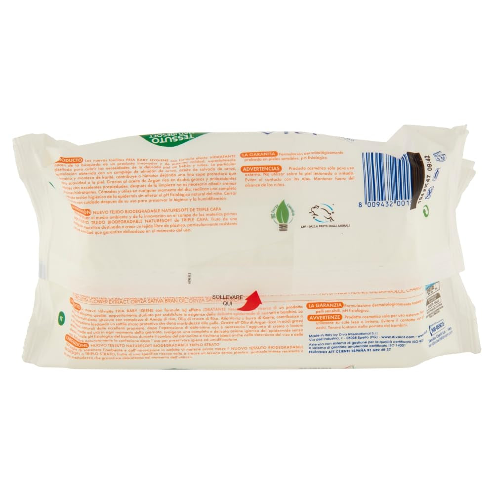 Lingettes humides, paquet de 2 (144 lingettes)