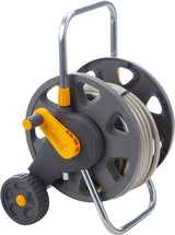 HOZELOCK - Enrouleur Plus 50 M (Ø 12,5 mm) assemblé : Capacité max 60 m, stable et robuste pour usage général, assemblé avec tuyau 50 m, 1 buse de pulvérisation + raccords [2435R0000]