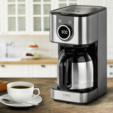 Cafetière CASO Selection C 10 Thermo Design – Boîtier en acier inoxydable, carafe isotherme 1,2 l (10 tasses), commandes tactiles et minuterie, fonction Aroma PLUS, filtre permanent, filtre anti-goutte