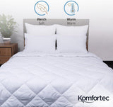 Couverture d'été Komfortec 135X200 Cm, 170Gsm, Couverture fine et légère pour l'été, couverture anti-allergique, couettes et couettes blanches Naty Shop