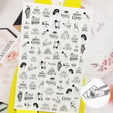 7 Blätter Nagelsticker Selbstklebend Nagelsticker Blumen Abstract 3D Schwarz Nagelaufkleber Nageldesign Herzform Wörter Pflanzen Nagel Sticker DIY Nail Art Zubehör Maniküre Dekoration