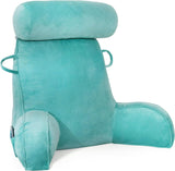 Oreiller de lecture XL pour lit et canapé avec tour de cou amovible, oreiller de dos idéal pour adultes avec mousse à mémoire de forme pour lire, travailler, jouer, regarder la télévision, se détendre (rose)
