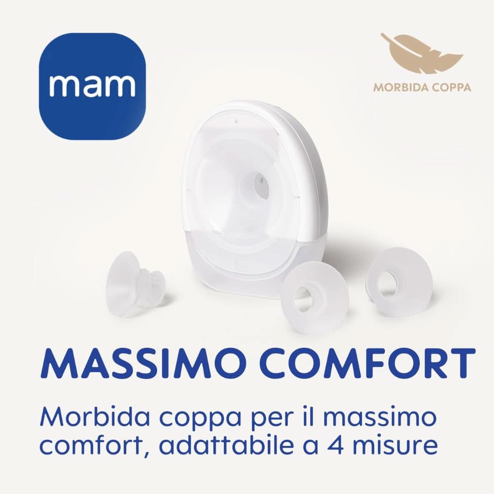 MAM Move Tire-lait portable avec 3 modes de fonctionnement et 5 niveaux d'intensité, boîtier en silicone Skinsoft, réglable sur 4 tailles Accessoires Alimentation et Allaitement Bebe Naty Shop
