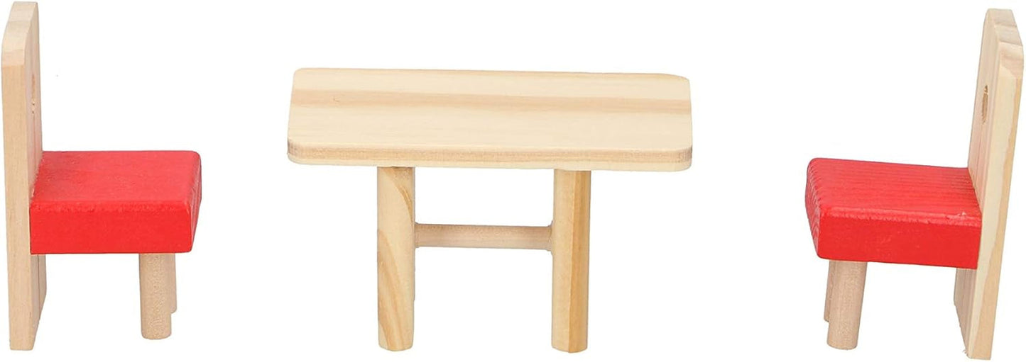 Marionette Wooden Toys - Maison de poupée en bois avec meubles et poupées - 11 pièces Dollhouses Naty Shop