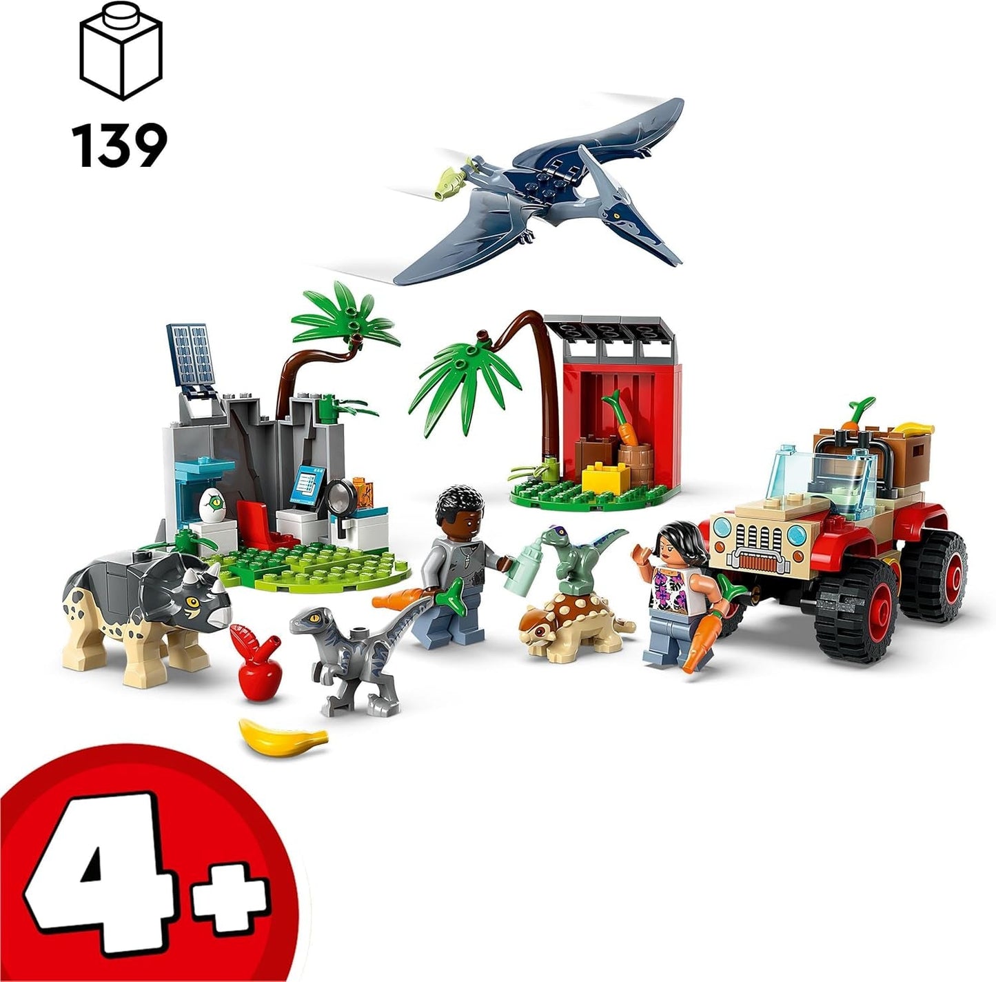 LEGO Jurassic World Rescue Center for Baby Dinosaurs, set avec de petites figurines de dinosaures dont Triceratops, Ankylosaurus et Velociraptor, cadeau de construction pour garçons et filles à partir de 4 ans 76963 Jeux de construction Besuche den LEGO-Store