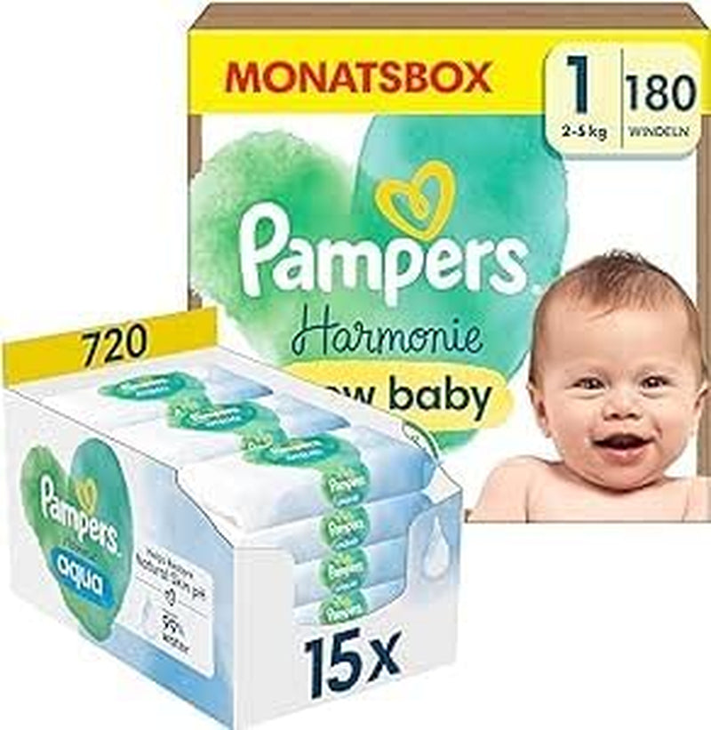 Offre groupée virtuelle : Harmony taille 1 et lingettes humides Aqua