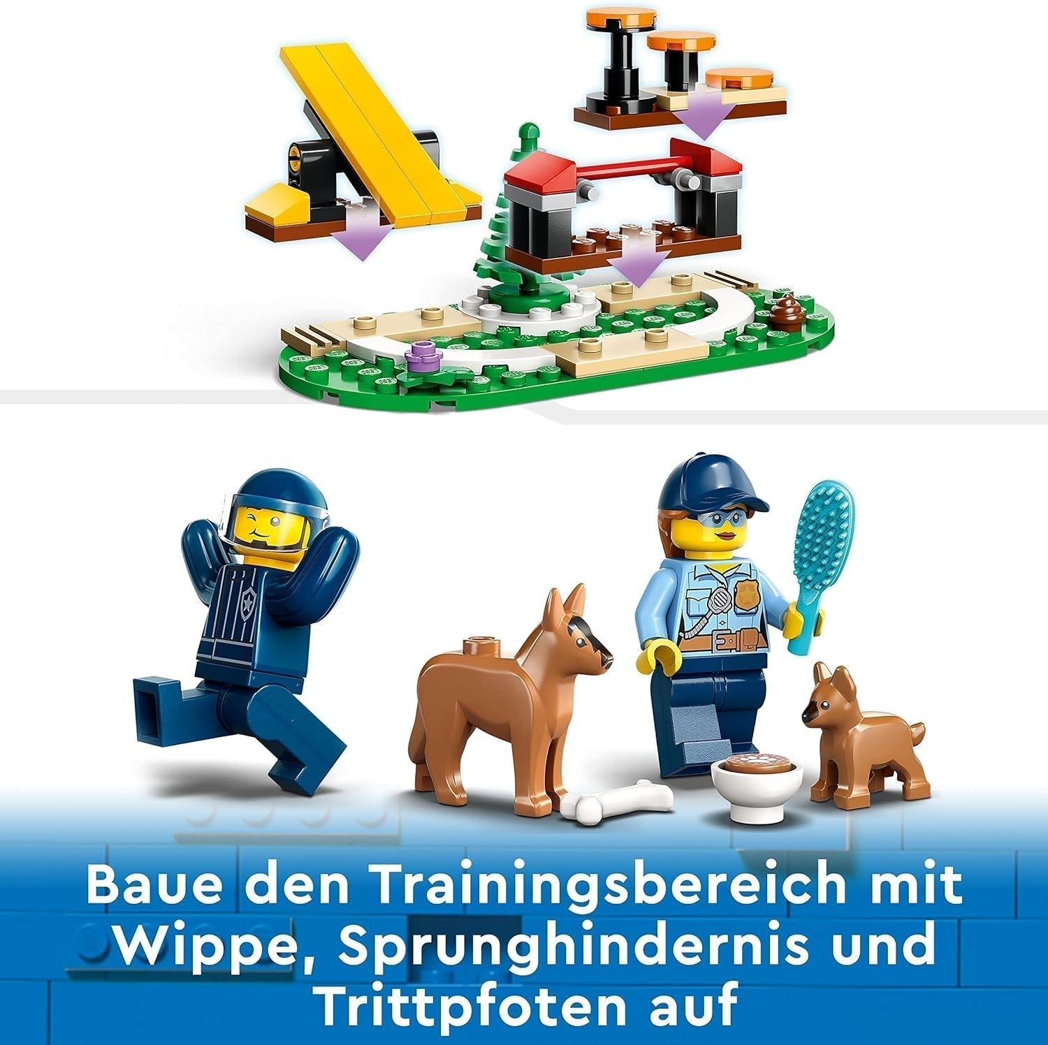 LEGO 60369 City Mobile Police Dog Training, voiture de police jouet avec remorque, figurines de chien et de chiot, ensemble d'animaux pour enfants à partir de 5 ans Besuche den LEGO-Store