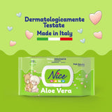Lingettes nettoyantes pour enfants et bébés - à l'aloe vera et à l'huile d'argan - testées dermatologiquement - pH physiologique - format maxi : paquet de 72 lingettes - Nice