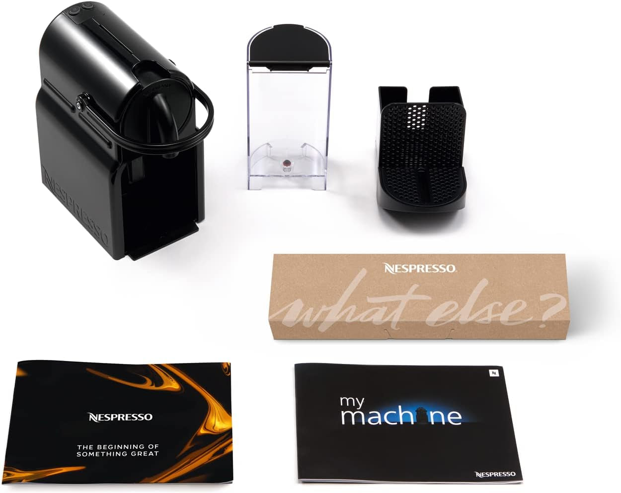 Machine à expresso à capsules Nespresso De'Longhi EN 80.B Inissia, pompe haute pression et fonction d'économie d'énergie, arrêt automatique après 9 minutes, volume de tasse pour expresso et poumon, réservoir d'eau 0,7 l, noir