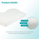 Edihome Oreiller de soutien cervical pour soulager les douleurs cervicales, 50 x 30 x 10 cm, oreiller orthopédique en mousse à mémoire de forme, housse ergonomique double en coton, hypoallergénique