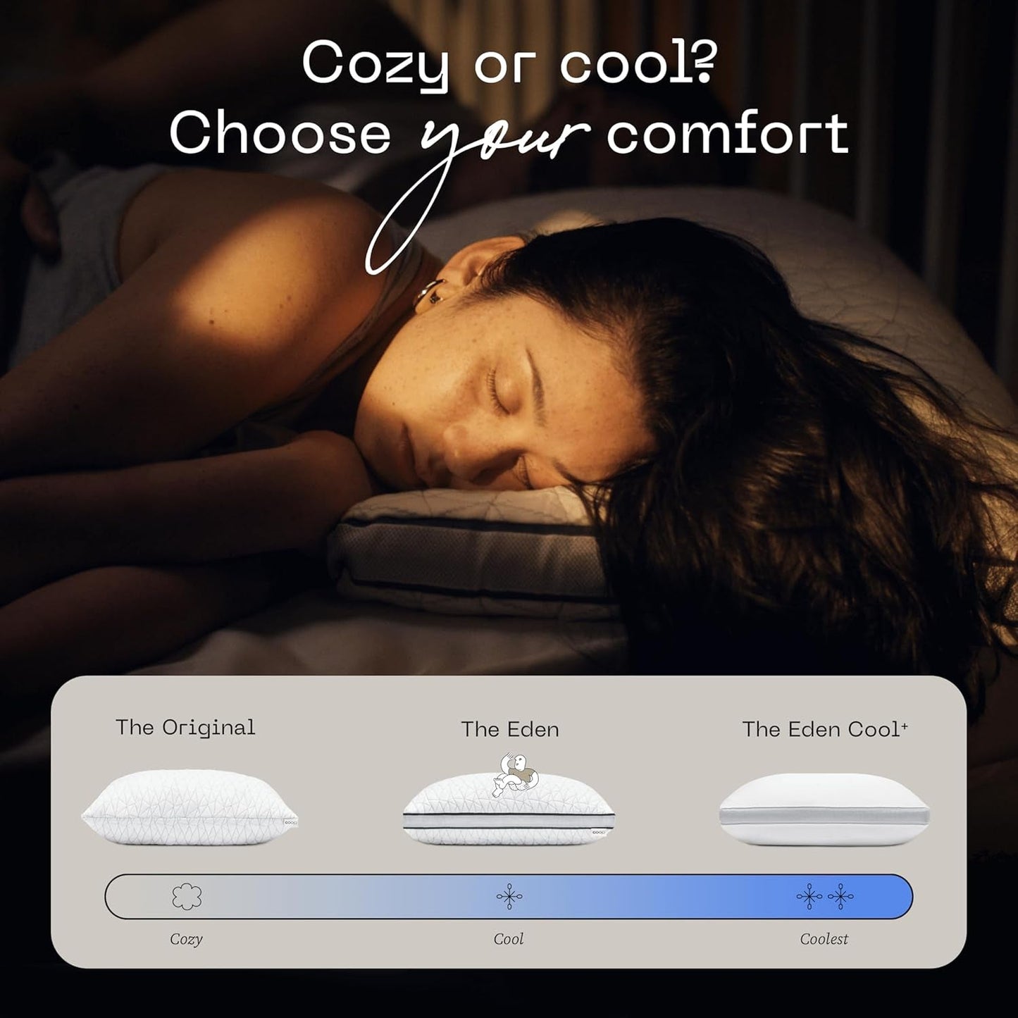 Coop Home Goods Eden Cool Oreiller réglable King Size Mousse à mémoire de forme infusée de gel Tissu Lulltra doux et respirant Idéal pour tous les dormeurs Respectueux de l'environnement Naty Shop Oreillers standard