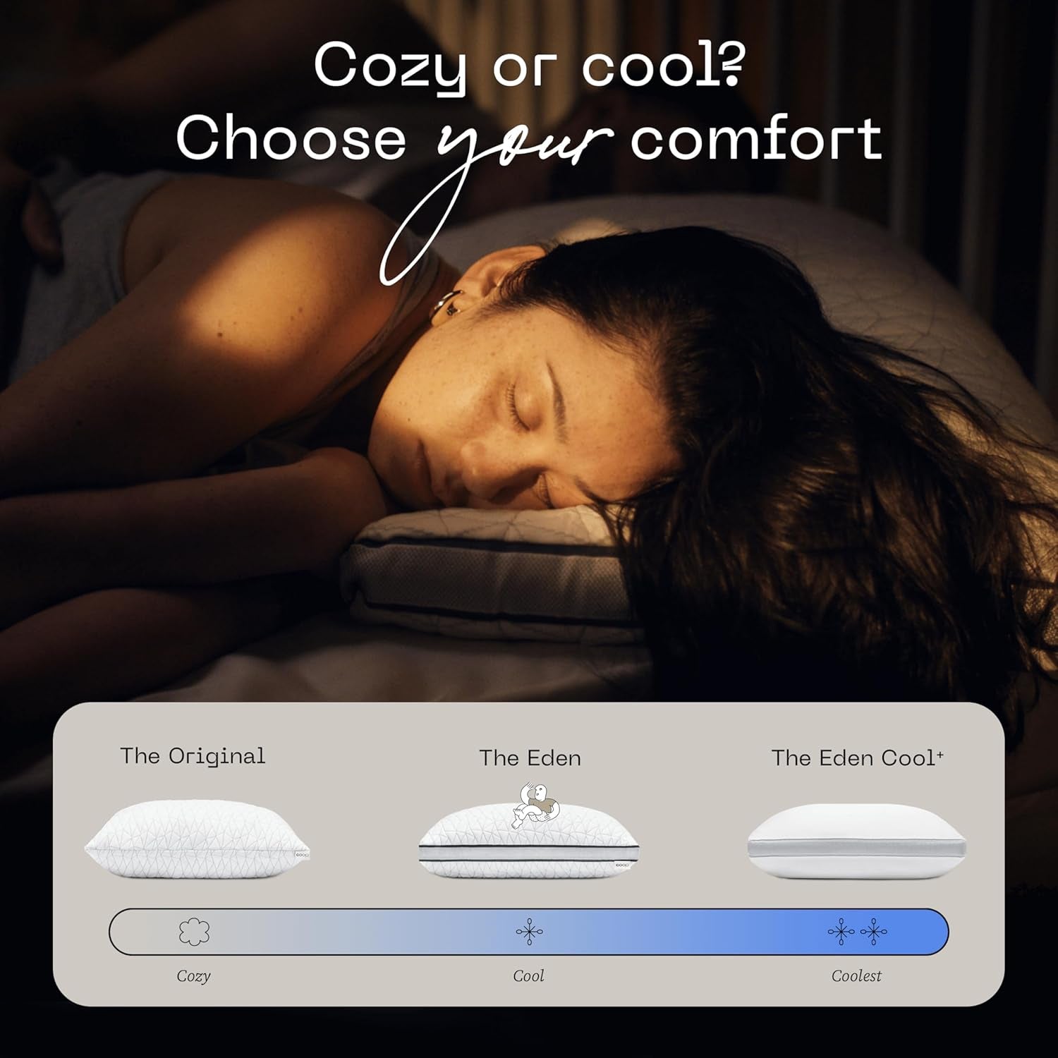 Coop Home Goods Eden Cool Oreiller réglable King Size Mousse à mémoire de forme infusée de gel Tissu Lulltra doux et respirant Idéal pour tous les dormeurs Respectueux de l'environnement Naty Shop Oreillers standard